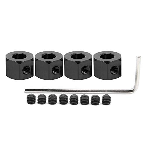 GOWENIC Aluminum Alloy RC Extension Adapter, Hub Combiner Coupler for 5mm to 12mm WPL D12 RC Truck, Wheel Hub Adapter for Car Upgrades (Black) - color: Black