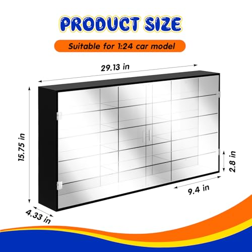 Juexica 1: 24 Clear Acrylic Toy Car Display Case 15 Grids Toy Race Car Display Show Box Diecast Case Wall Mounted Vehicles Shelf for Storage, Mini Model Figure Lover Gifts - size: 15 Grids