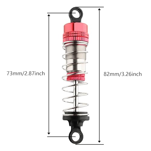 9201E RC Car 4 Pieces PX9211-18 Aluminum Shock Absorber Set Accessory Replacement Spare Parts for 9201E 9203E 9205E 9206E 9207E Trucks 200E 207E 210E Trucks(Red)