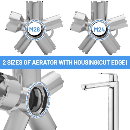 Upgraded Metal 10-in-1 Faucet Aerator Tool - Heavy-Duty Removal Key for M16.5-M28 Sizes, Hidden Thread/Housing Aerators, Home Plumbing Repair Must-Have