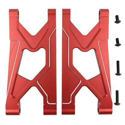 Aluminum Rear Lower Suspension Arms for ARRMA 1/10 Gorgon 2WD (Red) | 4X2,Monster Truck,ARA330751,CNC Machined,Swing Arms,Heavy Duty,High Strength,Precision Fit,Wear Resistant,RC Upgrade - color: Red