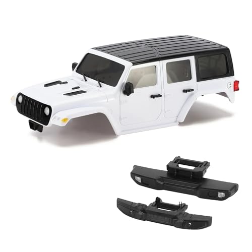 RC Upgrade Parts for TRX4M for Bronco for Defender for Chassis 1/18 RC Crawler 6.10in Wheelbase ABS Hardtop Body Kit with Front Rear Bumpers(White) - size: White
