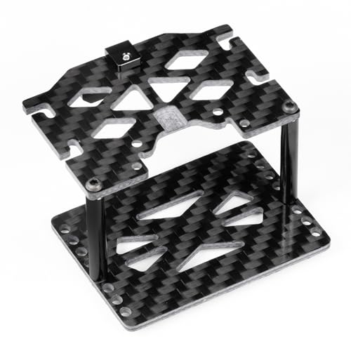 MOHERO RC Battery Tray Double Decker Carbon Fiber ESC Mount Plate for 1/18 RC Crawler Car TRX4M Upgrade Parts