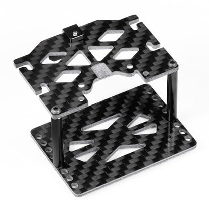 MOHERO RC Battery Tray Double Decker Carbon Fiber ESC Mount Plate for 1/18 RC Crawler Car TRX4M Upgrade Parts