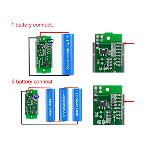 1S 2S 3S 4S 5S 6S 7S 8S 1-8S Lithium Battery Capacity Indicator Module 4 Sections Green LED Display Tester Li-po Li-ion (5 Pack) - color: Green