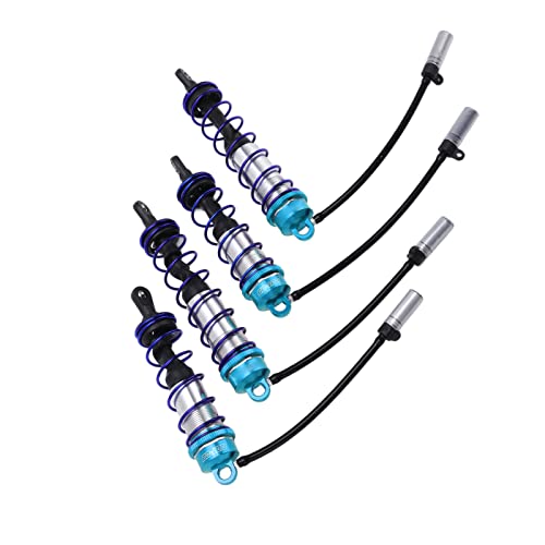 RC Shock Absorber Set Oil Adjustable Front Rear Damper High Performance Upgrade for 1/8 RC Car Crawler Truck Truggy Aluminum Alloy 4PCS (Blue) - color: Blue