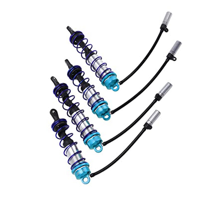 RC Shock Absorber Set Oil Adjustable Front Rear Damper High Performance Upgrade for 1/8 RC Car Crawler Truck Truggy Aluminum Alloy 4PCS (Blue) - color: Blue
