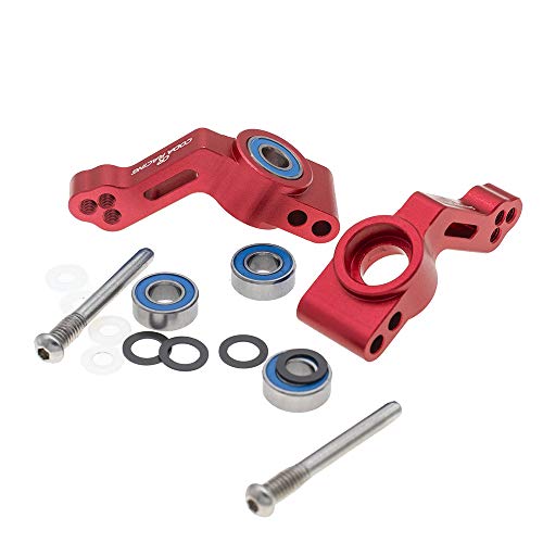 RC Alloy Rear Stub Axle Carriers for Traxxas 1/10 2WD Slash, Stampede, Rustler, Bandit-Replaces Part 3752(Pair) - color: Red