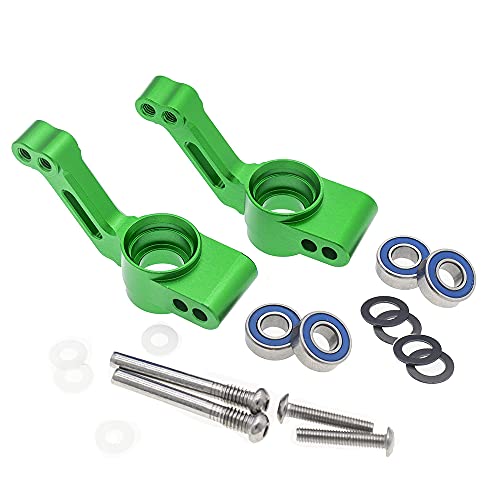 RC Alloy Rear Stub Axle Carriers for Traxxas 1/10 Rustler 4X4, Stampede 4X4, Slash 4X4 4WD-Replaces Part 1952(Pair) - color: Green