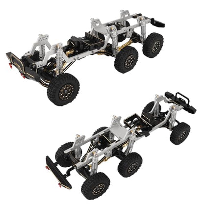 TRX-4M 6x6 RC Chassis Frame with Axles Transmission Wheels Skid Plate DIY for TRX4M 1/18 RC Crawler Metal Upgarde Parts (Silver) - color: Silver