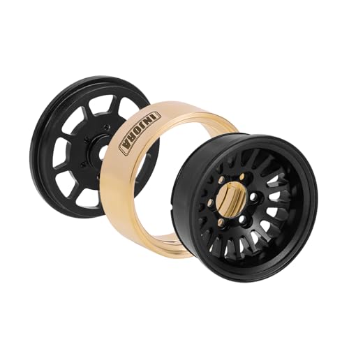 INJORA 1.0 Plus Brass -3.75mm Offset Wheels for 1/24 1/18 RC Crawler(Black) - color: Black