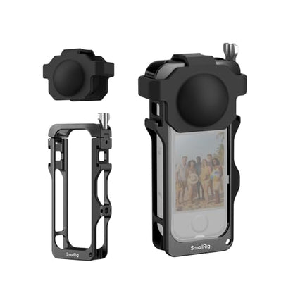 SMALLRIG Cage for Insta360 X4 Air Accessories, Aluminum Alloy Protective Case for Insta360 X4 Air Quick Release, Built-in Cold Shoe Mounts & 1/4" Threads, with Silicone Lens Cover - 5939 - style: for Insta360 X4 Air