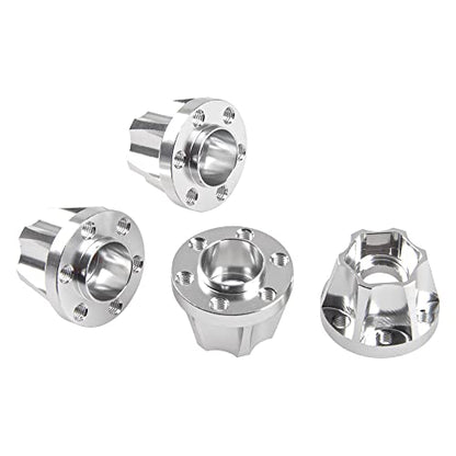 Metal RC 12mm Wheel Hex Hub Extension Combiner Compatible with 1.9/2.2inch Wheel Rim Axial SCX10 Traxxas TRX4 D90 1/10 RC Crawler (15mm, Silver) - color: Silver, size: 15mm