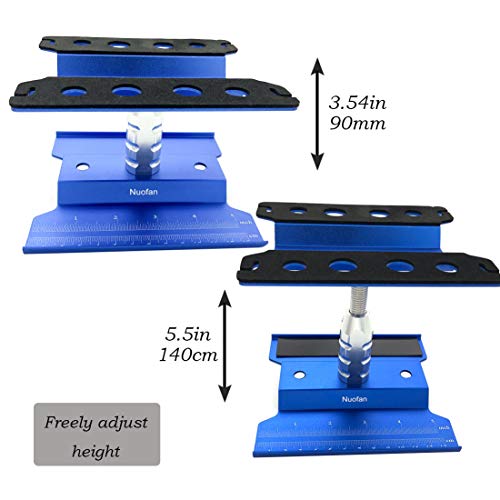 RC Car Work Stand Aluminum Repair Workstation 360 Degree Rotation Lift Lower w/Screw Tray for 1/8 1/10 1/12 1/16 Scale Traxxas TRX4 Axial Arrma Redcat Losi RC Crawler Monster Truck Buggy