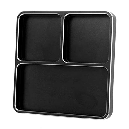 Magnetic Screw Tray RC Repair Tool Aluminum Alloy Screw Tray Metal RC Fitting Disk for Car Boat Model Airplane Storage Solution for Parts Screws (Black)
