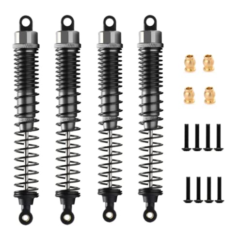 130mm RC Shock Absorber Damper Adjustable Type for RC Car 1/10 Crawler Truck HPI HSP Losi Axial Tamiya Redcat Upgrade Part 4pcs/Set(Titanium) - color: Titanium