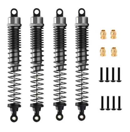 RC Shock Absorber Damper 130mm Oil Adjustable For RC Car 1/10 Crawler Truck HPI HSP Traxxas Losi Axial Tamiya Redcat Upgrade Part 4pcs/set(Titanium) - color: Titanium