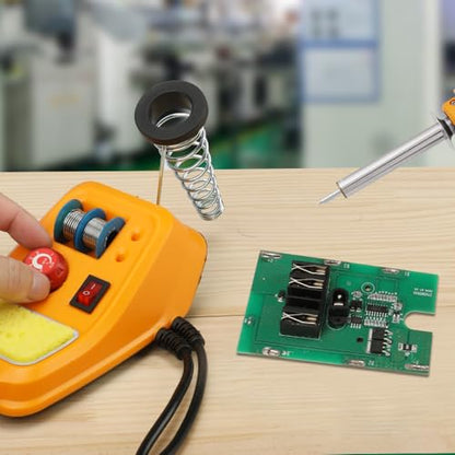 Hoteche 40W Adjustable Temperature Soldering Iron Kit, 100-500°C (212-932°F) Fast Heating Electronics Welding Gun, Circuit Board Soldering Tool with 2 Interchangeable Tips, Solder Wire, and Sponge
