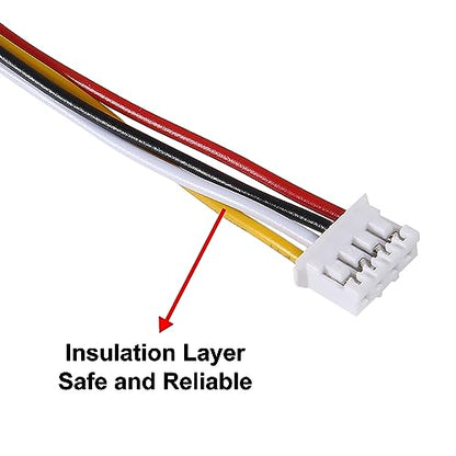 Alinan 20pcs Jst 2.0 Ph 4 Pin Connector Plug, Included 10pcs Mini 4 Pin Jst Ph2.0 26AWG Female Connector Plug with 300mm Cable Wire and 10pcs Micro Jst Ph2.0mm 4Pin Male Connector Plug - color: 4Pin 26AWG 300mm Cable