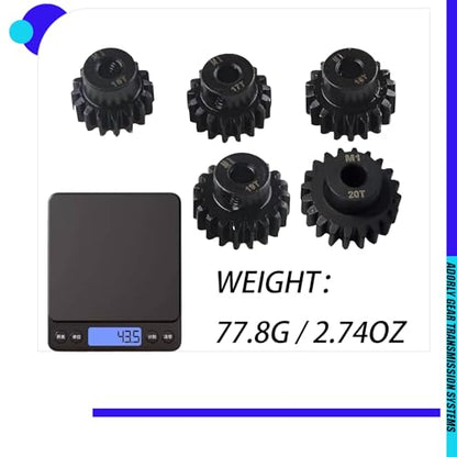 Steel M1 Pinion Gear 16T 17T 18T 19T 20T 5mm Motor Gears for Arrma 6s 8s Spur Gear Kraton Notorious Talion Fireteam Typhon Redcat Shredder