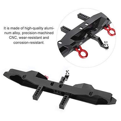 Aluminium Alloy Tail Rear Bumper with Towing Hooks for 1/10 RC Car, CNC Accurate Machined, and, Black