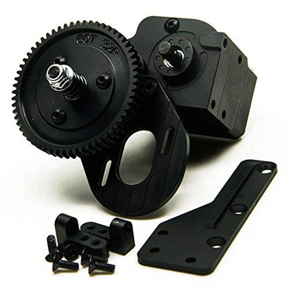 AX2 2 Aluminum Speed Transmission Case Gearbox for 1:10 Axial SCX10 Wraith Honcho RC Car Black