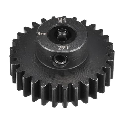 MECCANIXITY 1M 29T 40 Chrome Steel Motor Pinion Gears, 1.22" x 1.2" RC Motor Gears Fits 8mm Shaft Bore for RC Vehicles Truck Drift Remote Control Car Off-Road Crawler Parts, Black - style: 29T