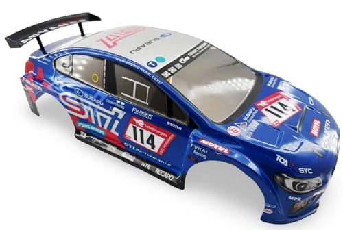 1/10 Scale RC Drift Racing Touring On Road Car Painted Body Shell, Spoiler Included, Pre-Cut, 258mm Wheelbase (Subaru STI Style) - color: Subaru Sti Style