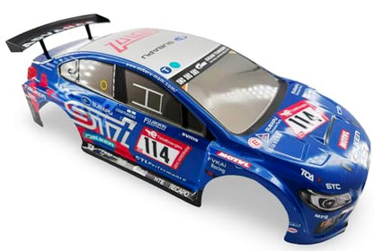 1/10 Scale RC Drift Racing Touring On Road Car Painted Body Shell, Spoiler Included, Pre-Cut, 258mm Wheelbase (Subaru STI Style) - color: Subaru Sti Style