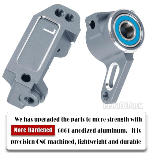 Aluminum Steering Blocks,C-Hubs Caster Block,Rear Stub Axle Carriers w/Bearings Upgrades Part for 1/10 Slash 2WD (VXL)/Rustler 2WD (VXL)/Stampede 2WD (VXL)/Bandit 2WD (VXL),Titanium - color: Titanium - (Steering Blocks)