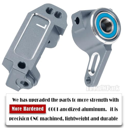 Aluminum Steering Blocks,C-Hubs Caster Block,Rear Stub Axle Carriers w/Bearings Upgrades Part for 1/10 Slash 2WD (VXL)/Rustler 2WD (VXL)/Stampede 2WD (VXL)/Bandit 2WD (VXL),Titanium - color: Titanium - (Steering Blocks)