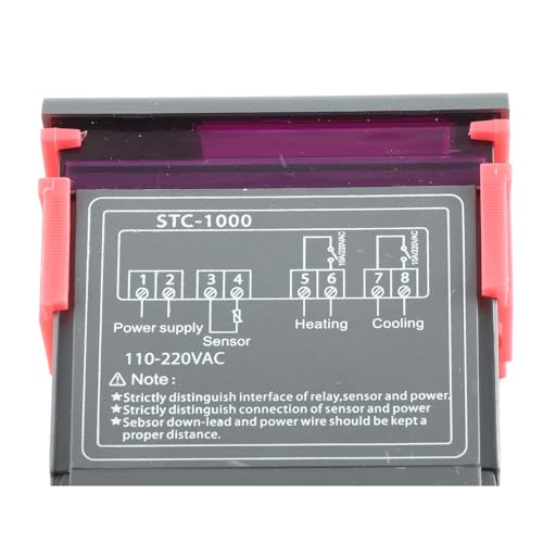Digital Temperature Controller, STC 1000 Cooling and Heating Thermostat with Sensor, for Temperature Measurement and Control (AC110~220V) - style: AC110~220V
