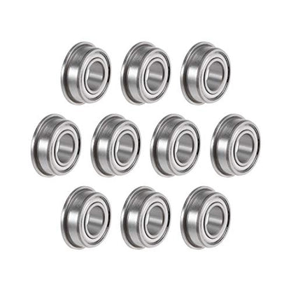 uxcell F687ZZ Flanged Ball Bearing 7x14x5mm Shielded Chrome Steel Flange Rip Bearings 10pcs - size: 7x14x5mm