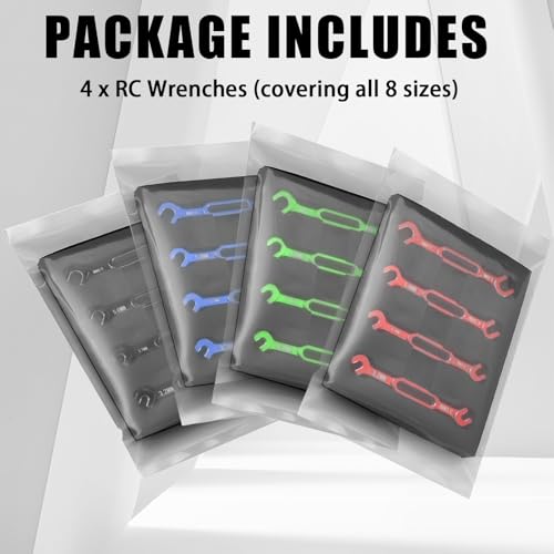 4PCS RC Wrench 3.0/3.2/3.5/3.7/4.0/5.0/5.5/6.0mm Turnbuckle Nut Ball Joint Remover Aluminum Alloy RC Car Repair Tool For RC Crawler Monster Truck Off Road Car Drone Boat Upgrade Parts, Red - color: Red