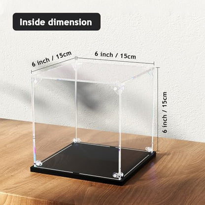 3MM Clear Acrylic Display Case Self Assemble Display Case for Collectibles Acrylic Display Box Alternative Glass Case for Action Figures Doll(6x6x6 inch, 15x15x15 cm) - size: 6x6x6 inch, 15x15x15 cm
