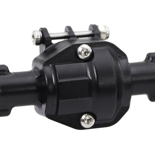 Aluminum Front Rear Portal Axle Complete Axles Set with Servo Mount for 1/18 RC Crawler Redcat Ascent-18 Ascent18 Upgrade Parts (Black) - color: Black