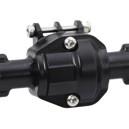 Aluminum Front Rear Portal Axle Complete Axles Set with Servo Mount for 1/18 RC Crawler Redcat Ascent-18 Ascent18 Upgrade Parts (Black) - color: Black