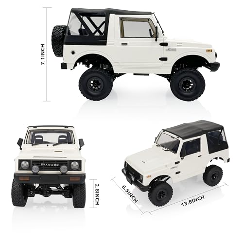 ARRIS WPL C74-1 Jimny JA11 1/10 RC Rock Crawler 4WD RTR Truck | Realistic Jimny Body, LED Lights, Full Proportional Control, Trail Adventure Ready - color: Wpl C74-1 White