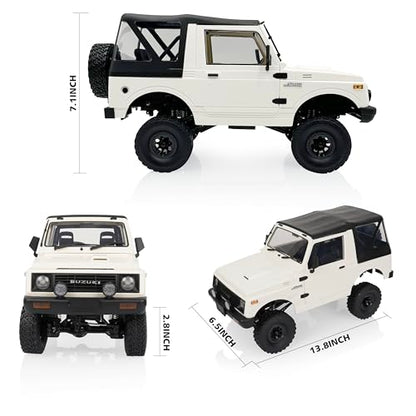 ARRIS WPL C74-1 Jimny JA11 1/10 RC Rock Crawler 4WD RTR Truck | Realistic Jimny Body, LED Lights, Full Proportional Control, Trail Adventure Ready - color: Wpl C74-1 White