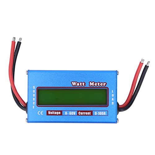 RC Watt Meter, High Precision Digital Battery Voltage Analyzer with LCD Display for RC and Renewable Energy Systems Aluminum Alloy