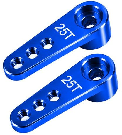 2PCS 25T Aluminum Servo Horn, 3-Hole RC Steering Arm for Futaba Savox MG995 | CNC Aluminum Servo Arm M3 Thread Adjustable Linkage 12mm 16mm 20mm Positions 1/8 1/10 RC Power HD MG996 Crawler Buggy Truck - color: Darkblue