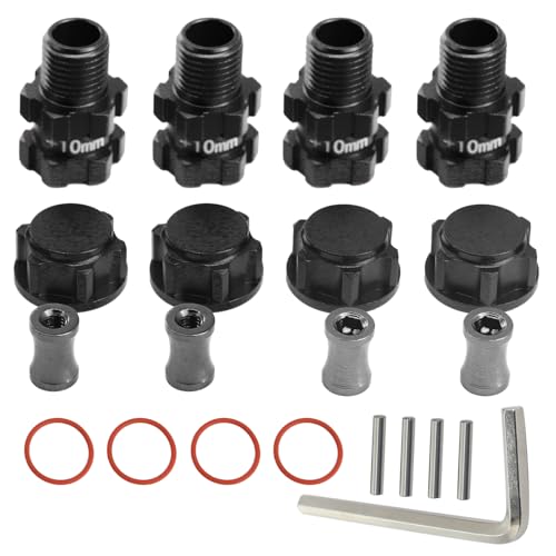 Rc Wheel Hex 10mm Extended Hub Drive 14mm to 17mm for Arrma 1/10 3S Senton/Granite/Vorteks/Infraction/Big Rock/Vendetta (Black) - color: Black