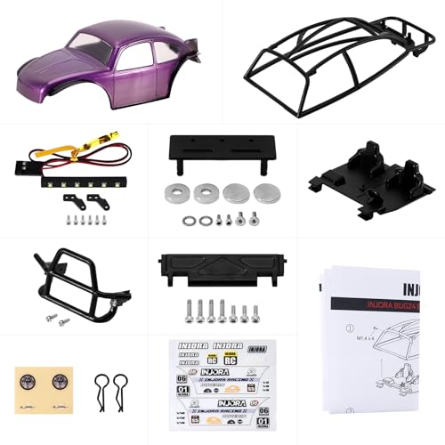 INJORA BUG24 Body for 1/24 Axial SCX24 C10 JLU Bronco Base Camp (Purple) - color: Purple