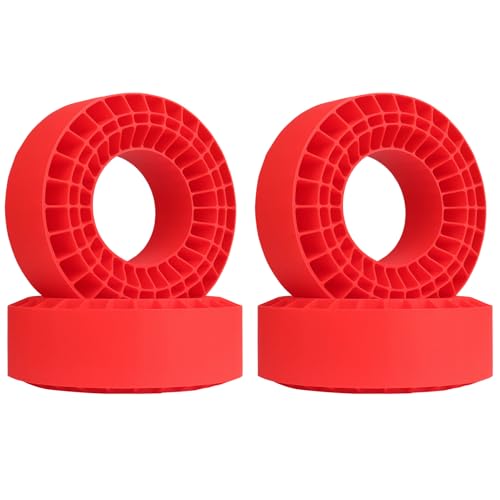 HobbyPark 2.2" Silicone Tire Inserts Soft, Fits 132-134mm 5.25" OD Crawler Tires, Replaces Foam Inserts, 4‑Pack, Waterproof, Good Traction & Sidewall Support for 1/10 RC Crawlers, 125×45mm (Red) - color: Red