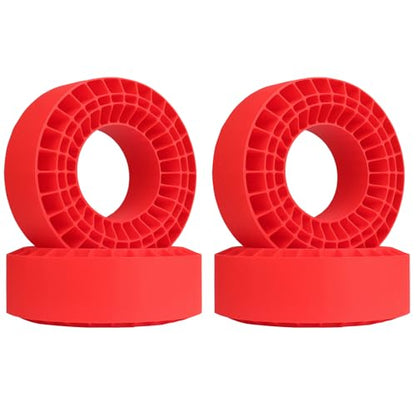 HobbyPark 2.2" Silicone Tire Inserts Soft, Fits 132-134mm 5.25" OD Crawler Tires, Replaces Foam Inserts, 4‑Pack, Waterproof, Good Traction & Sidewall Support for 1/10 RC Crawlers, 125×45mm (Red) - color: Red