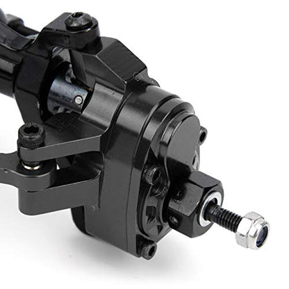 Remote Control Car Metal Front Portal Axle Assembly for 1/10 SCX10 III RC Crawler (Black) - color: Black