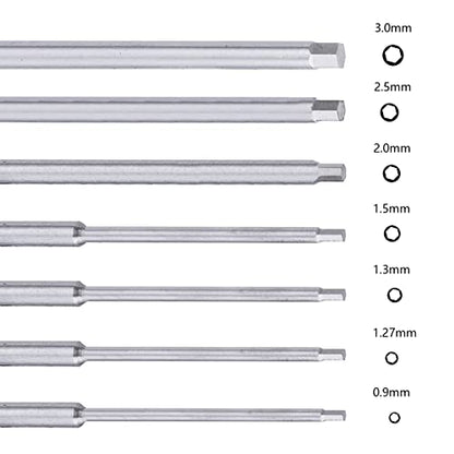 Hex Screwdriver Set 0.9mm 1.27mm 1.3mm 1.5mm 2.0mm 2.5mm 3.0mm 7pcs Hex Head Allen Wrench RC Tools Kit Fit Traxxas Arrma Axial Losi Redcat