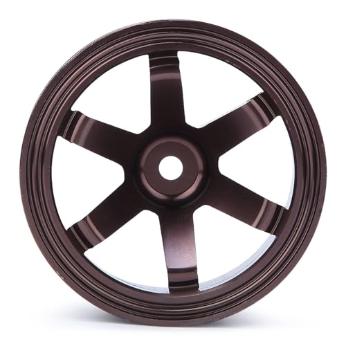 HERCHR 12mm Hex Hubs Metal Wheel Hub, 4pcs Aluminium Alloy Wheel Hub for Universal 1/10 Flat Running Drift RC Car Model Accessory Wheel Rims RC Wheel Rims Set Rc Drift Wheels(Coffee) - color: Coffee