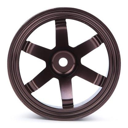 HERCHR 12mm Hex Hubs Metal Wheel Hub, 4pcs Aluminium Alloy Wheel Hub for Universal 1/10 Flat Running Drift RC Car Model Accessory Wheel Rims RC Wheel Rims Set Rc Drift Wheels(Coffee) - color: Coffee