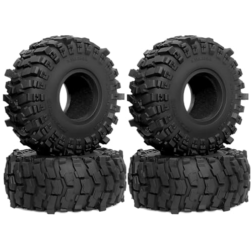 2.2 RC Crawler Tires OD 5.3'' fit 2.2 Beadlock Wheels 1/10 All Terrain Super Grip Soft Tyres For 1:10 1:8 Mud Crawler Turck Car Traxxas TRX4 Axial SCX10 RC4WD RBX10 MJX H8H MK07 4PCS
